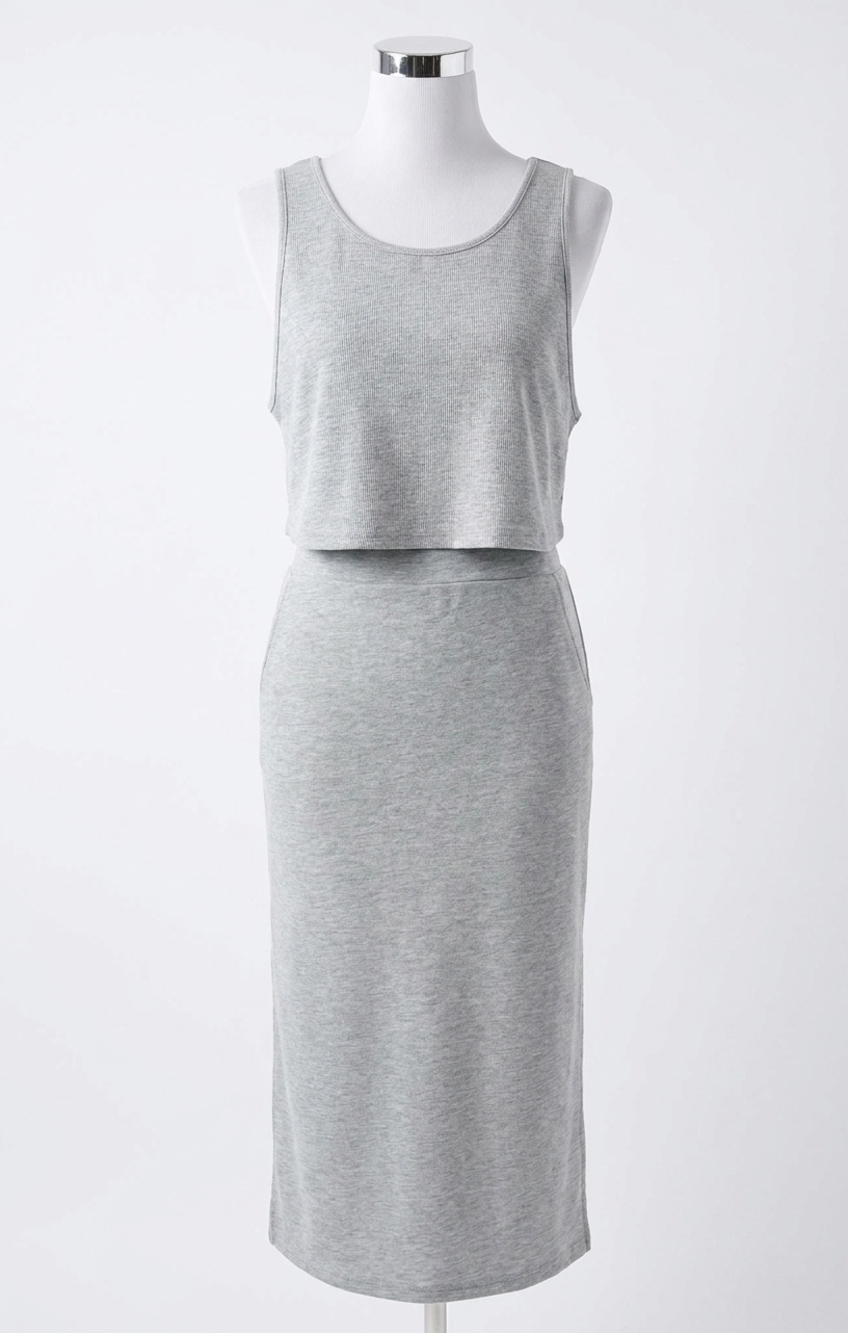 NEW SADIE & SAGE break a sweat crop tank in heather grey